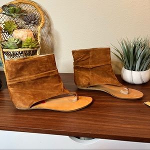 Wild Pair High Top Suede Leather Sandal Thong Bohemia Shoes